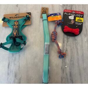 Wilderdog Harness Leash Dog Toy Bundle Small Playology